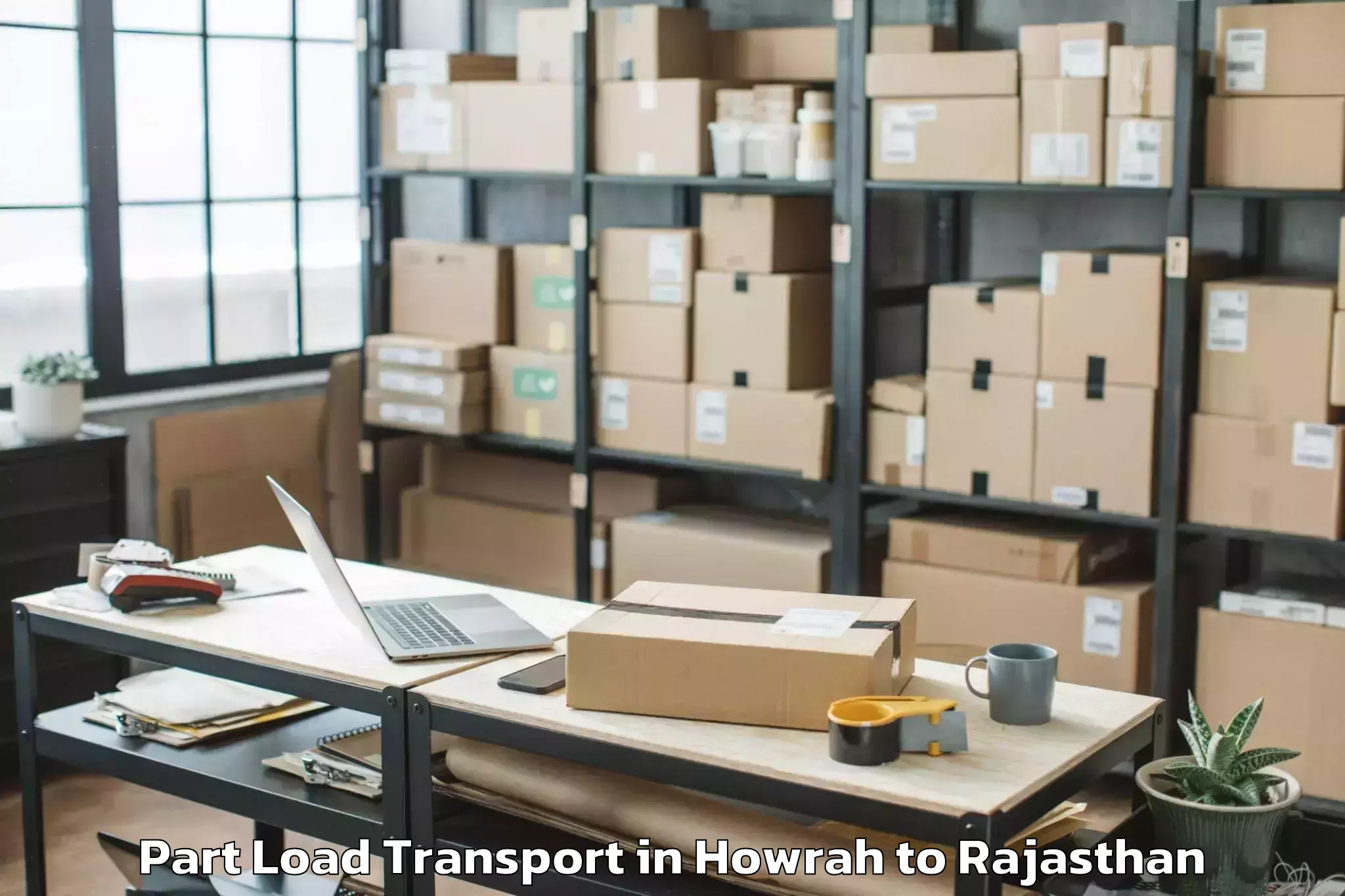 Book Howrah to Barmer Part Load Transport Online